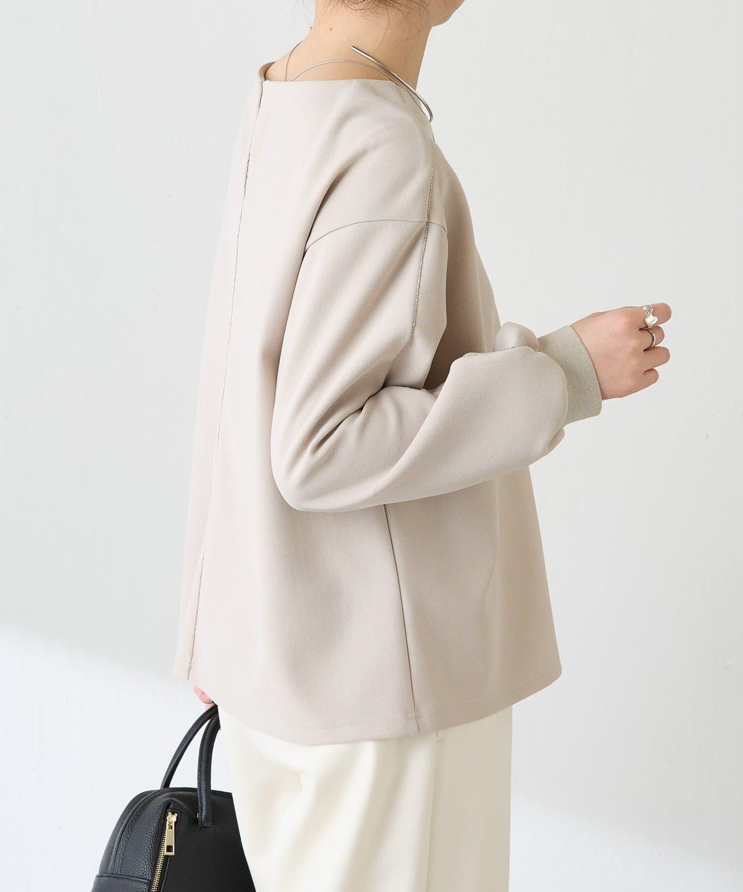 【適合正式場合◎】珠飾線條剪裁套裝/禮服