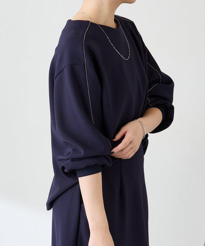 【適合正式場合◎】珠飾線條剪裁套裝/禮服