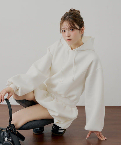 衛衣氣球袖迷你連衣裙