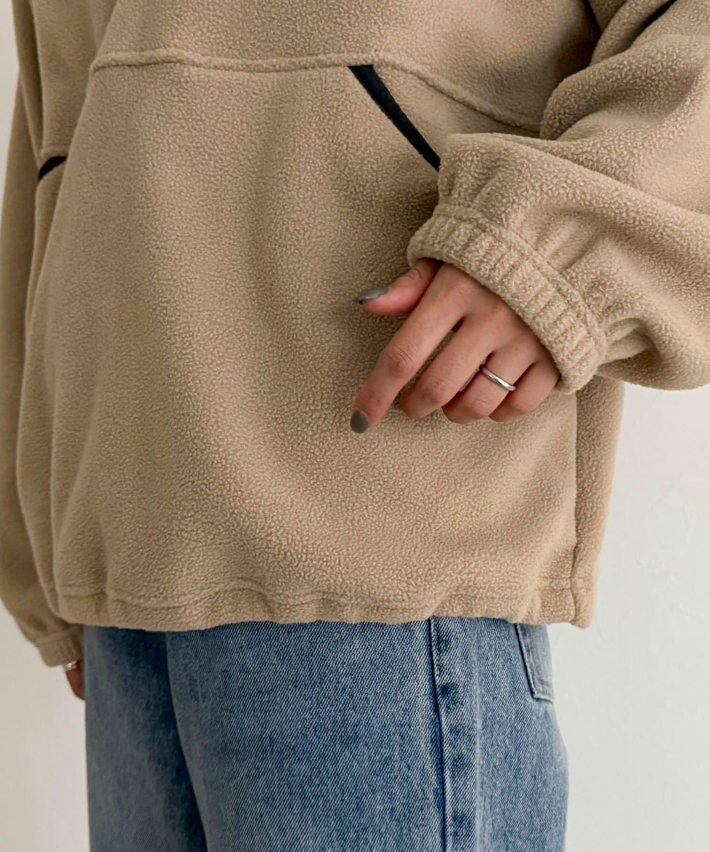 連帽抓絨套頭衫