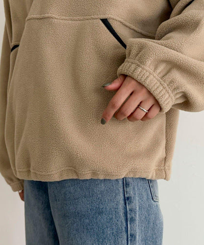 連帽抓絨套頭衫