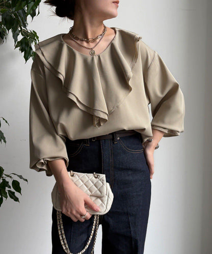 【WEB限定】ピコフリルカラーブラウス