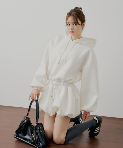 衛衣氣球袖迷你連衣裙