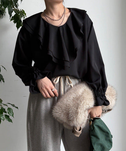 【WEB限定】ピコフリルカラーブラウス