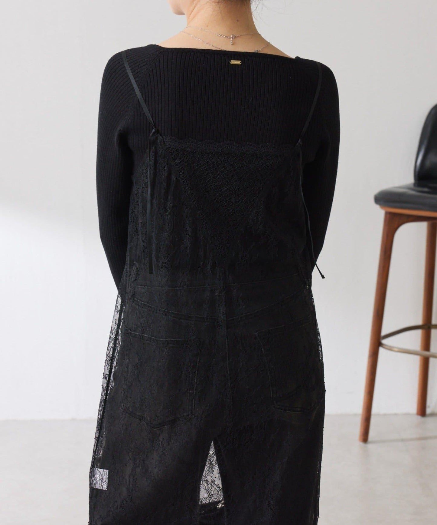 【前後兩穿】2WAY蕾絲吊帶連衣裙/疊穿單品