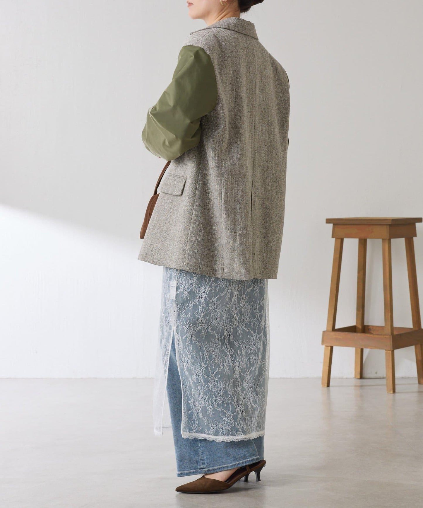 【前後兩穿】2WAY蕾絲吊帶連衣裙/疊穿單品