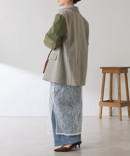 【前後兩穿】2WAY蕾絲吊帶連衣裙/疊穿單品