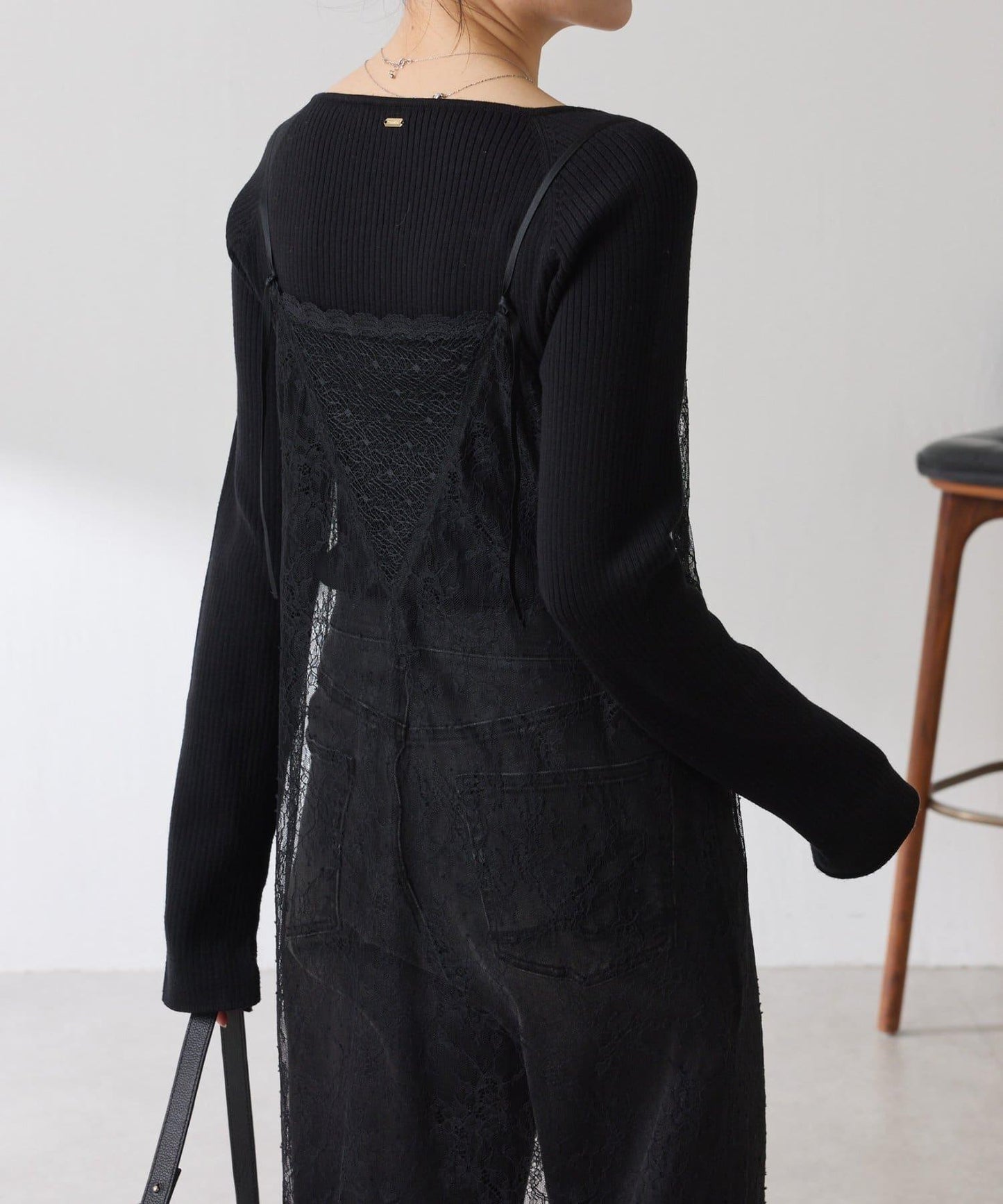 【前後兩穿】2WAY蕾絲吊帶連衣裙/疊穿單品