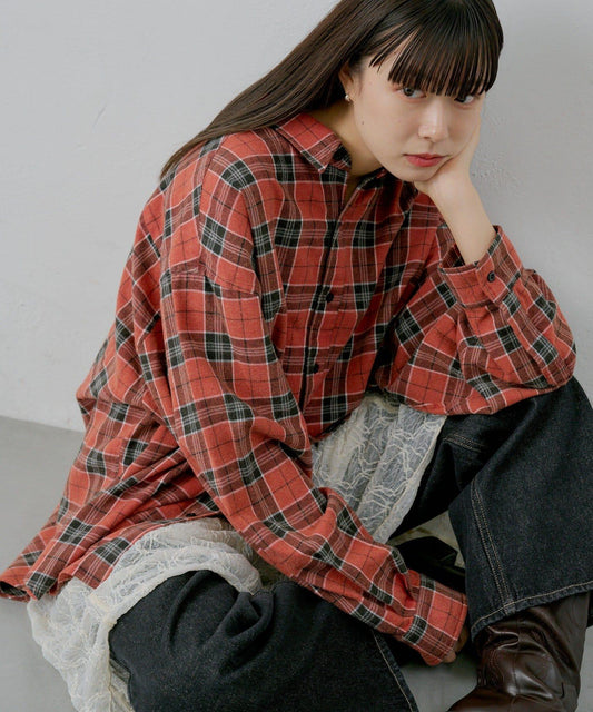 【WHIMSIC】酸洗法法蘭絨格子襯衫