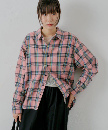 【WHIMSIC/2尺碼可選】短款法蘭絨格子襯衫