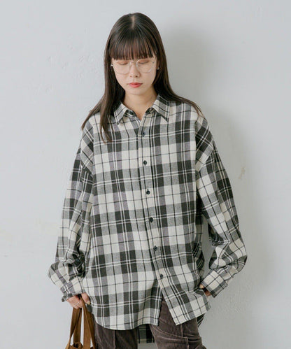【WHIMSIC】酸洗法法蘭絨格子襯衫