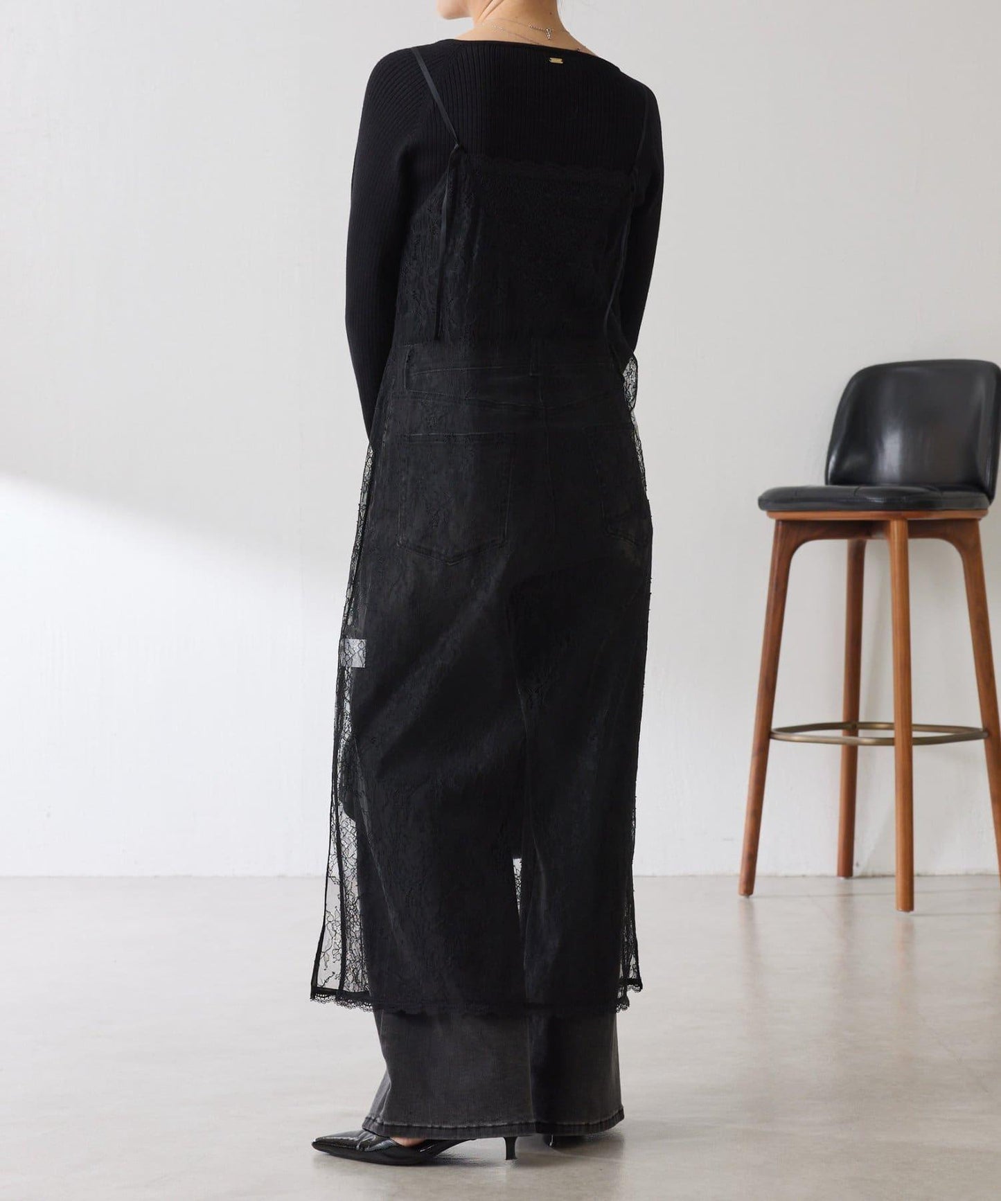 【前後兩穿】2WAY蕾絲吊帶連衣裙/疊穿單品