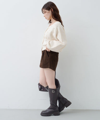 拼色珠飾針織開衫