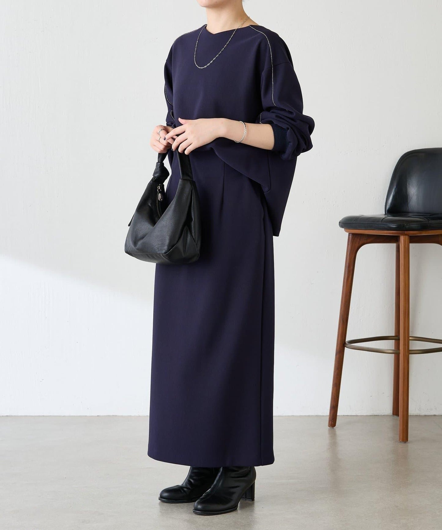 【適合正式場合◎】珠飾線條剪裁套裝/禮服