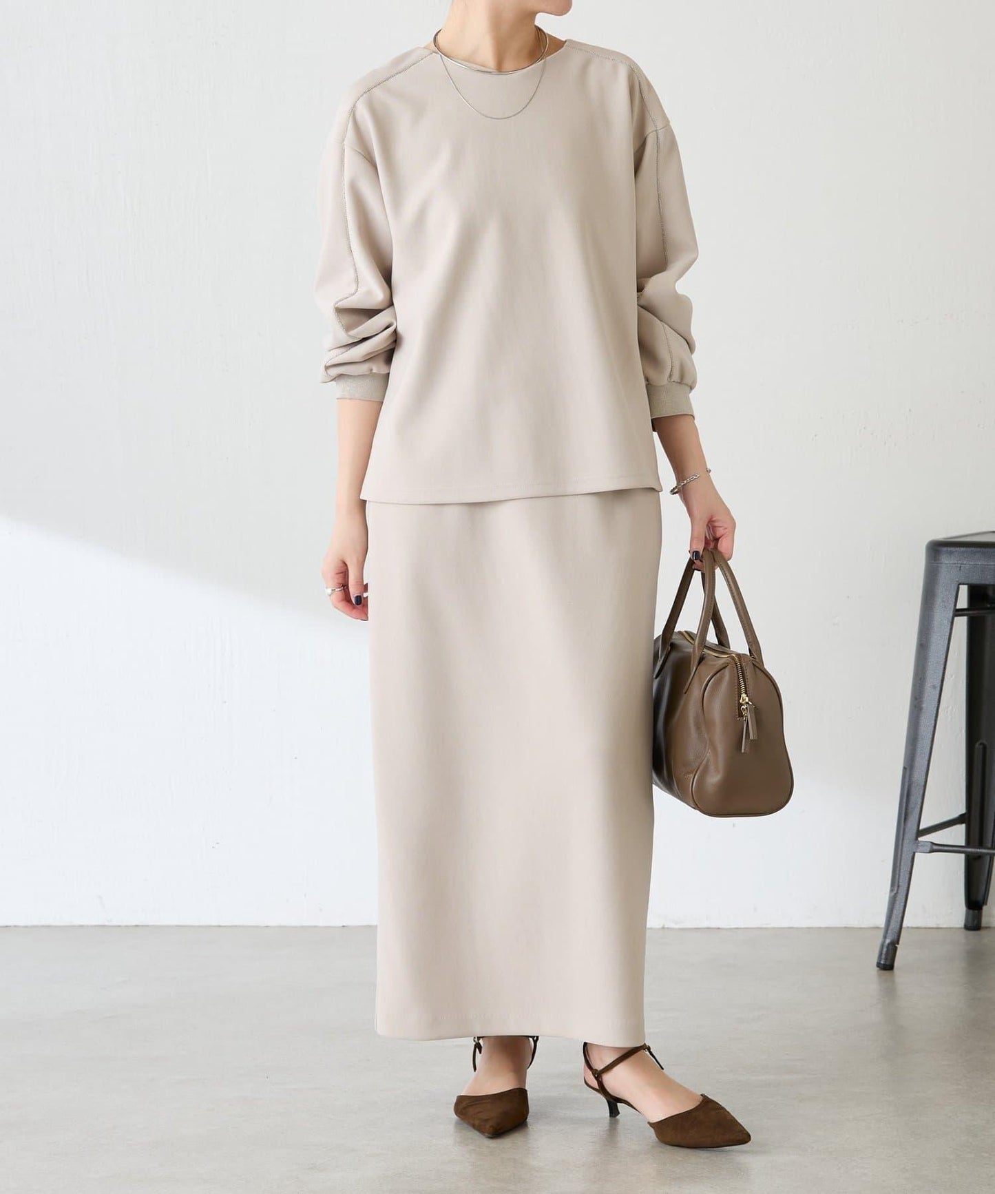 【適合正式場合◎】珠飾線條剪裁套裝/禮服