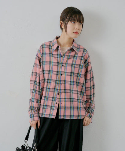 【WHIMSIC/2尺碼可選】短款法蘭絨格子襯衫