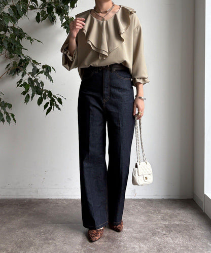 【WEB限定】ピコフリルカラーブラウス