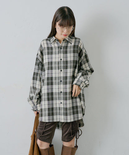 【WHIMSIC】酸洗法法蘭絨格子襯衫