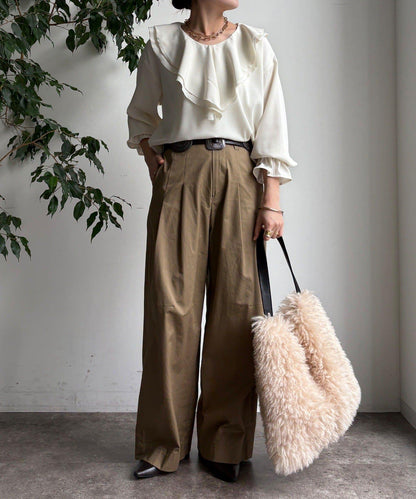 【WEB限定】ピコフリルカラーブラウス