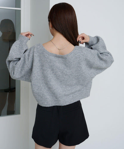 拼色珠飾針織開衫