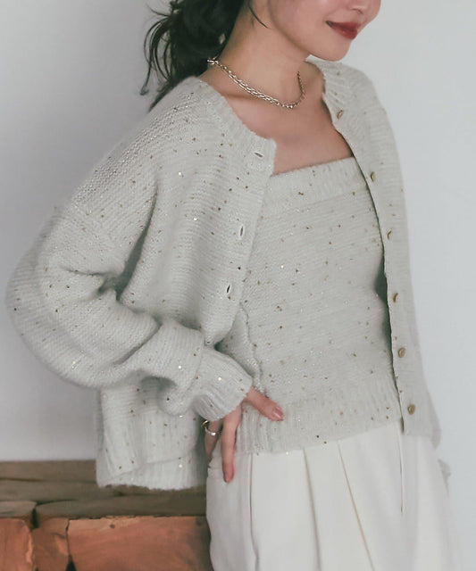 スパンコールモヘアビスチェ