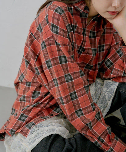 【WHIMSIC】酸洗法法蘭絨格子襯衫
