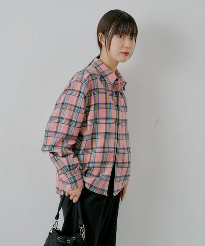 【WHIMSIC/2尺碼可選】短款法蘭絨格子襯衫