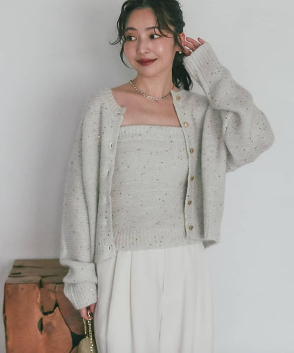 スパンコールモヘアビスチェ