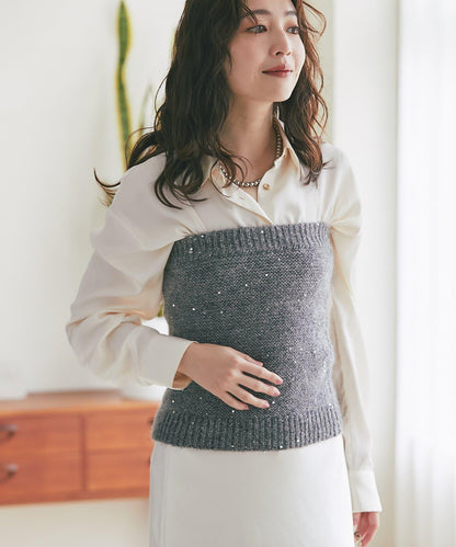 スパンコールモヘアビスチェ