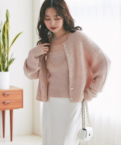 スパンコールモヘアビスチェ