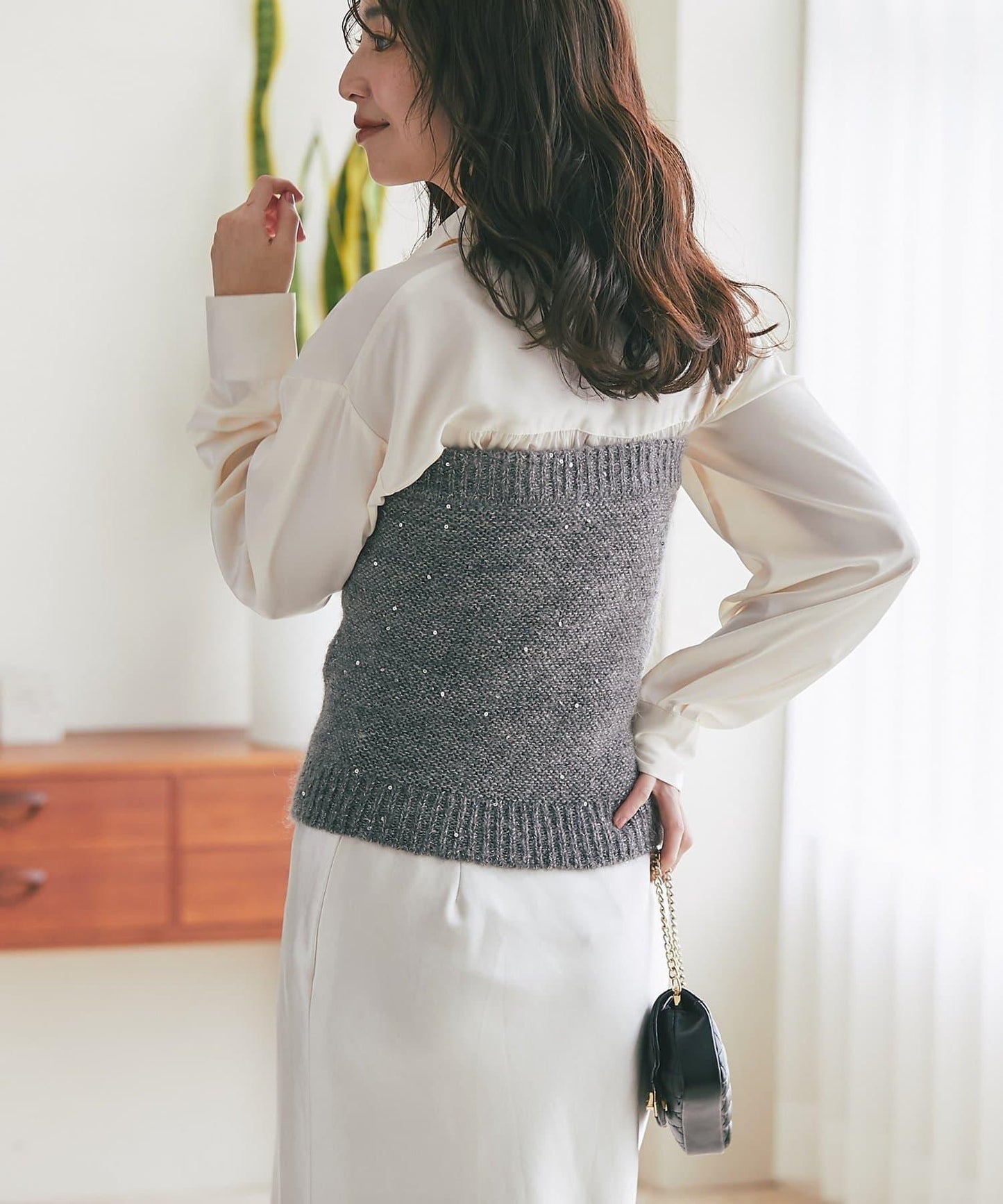 スパンコールモヘアビスチェ