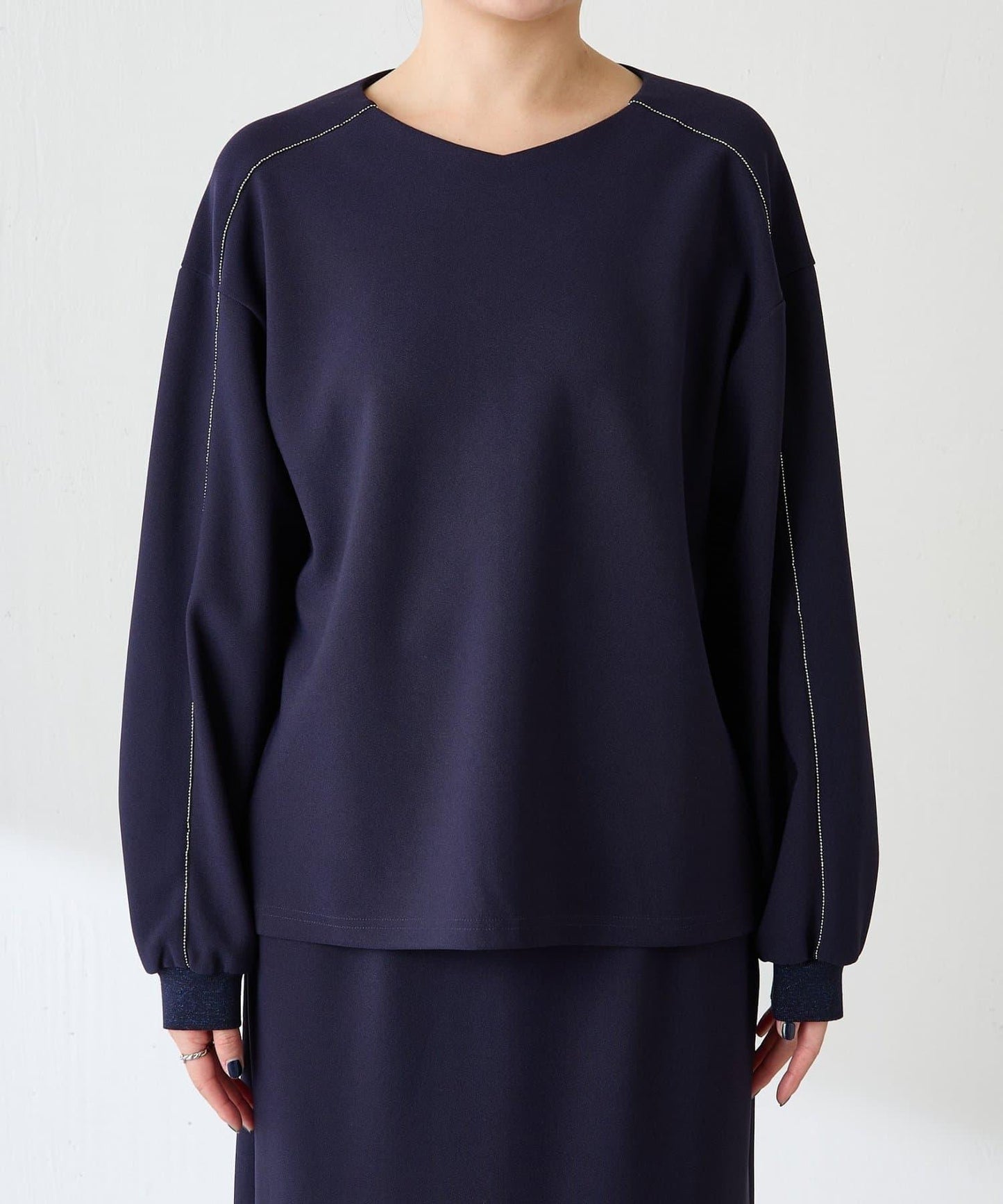 【適合正式場合◎】珠飾線條剪裁套裝/禮服