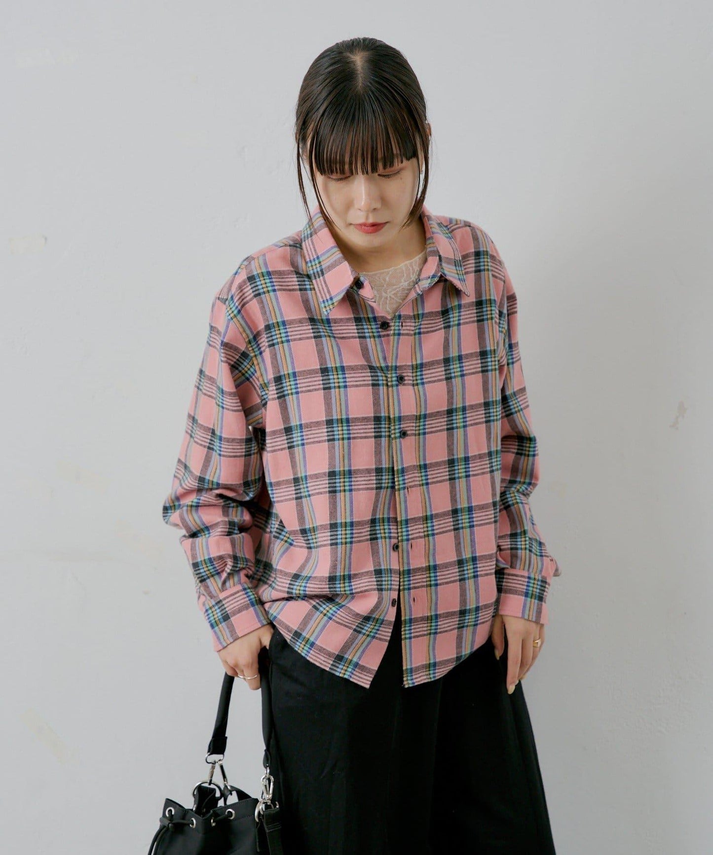 【WHIMSIC/2尺碼可選】短款法蘭絨格子襯衫