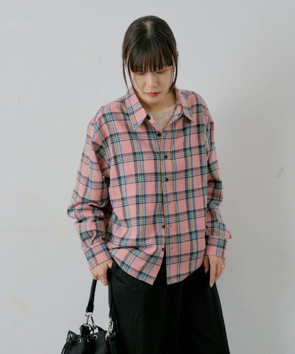 【WHIMSIC/2尺碼可選】短款法蘭絨格子襯衫