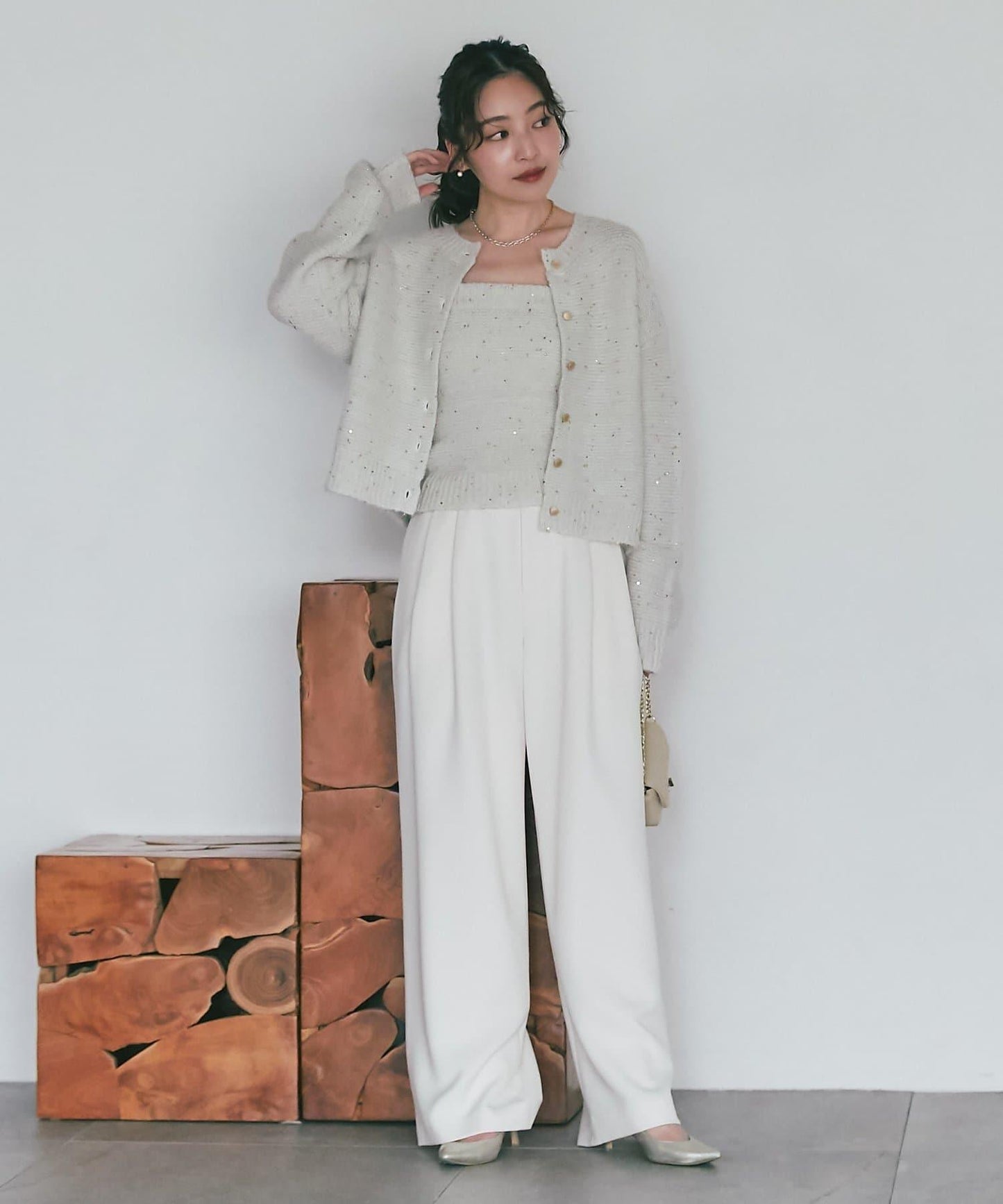 スパンコールモヘアビスチェ