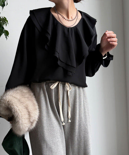 【WEB限定】ピコフリルカラーブラウス