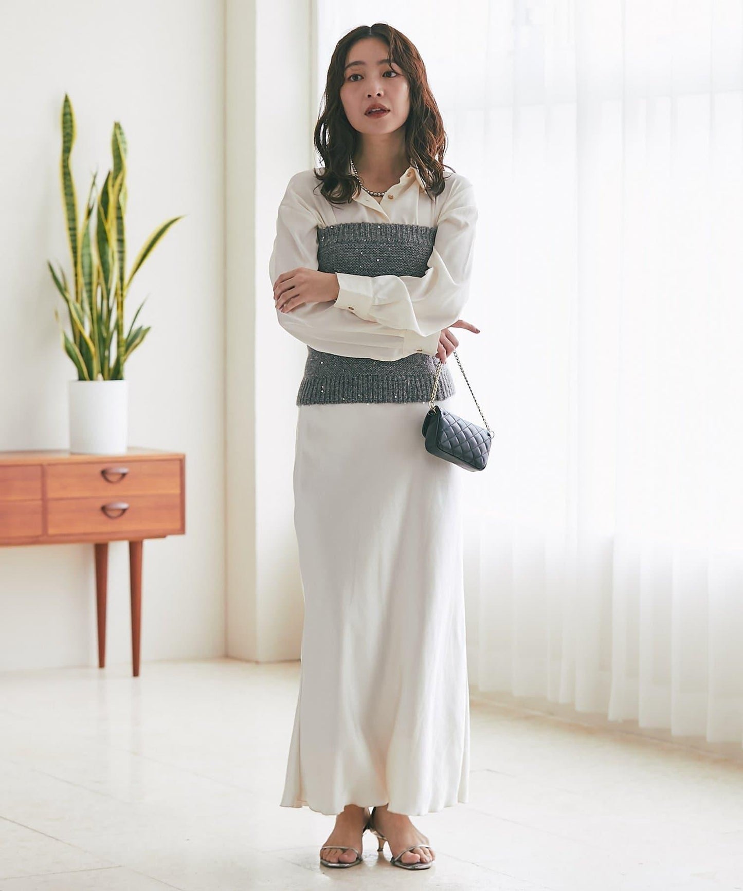 スパンコールモヘアビスチェ