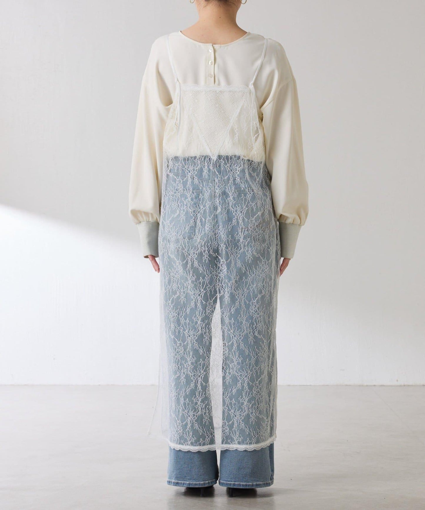 【前後兩穿】2WAY蕾絲吊帶連衣裙/疊穿單品