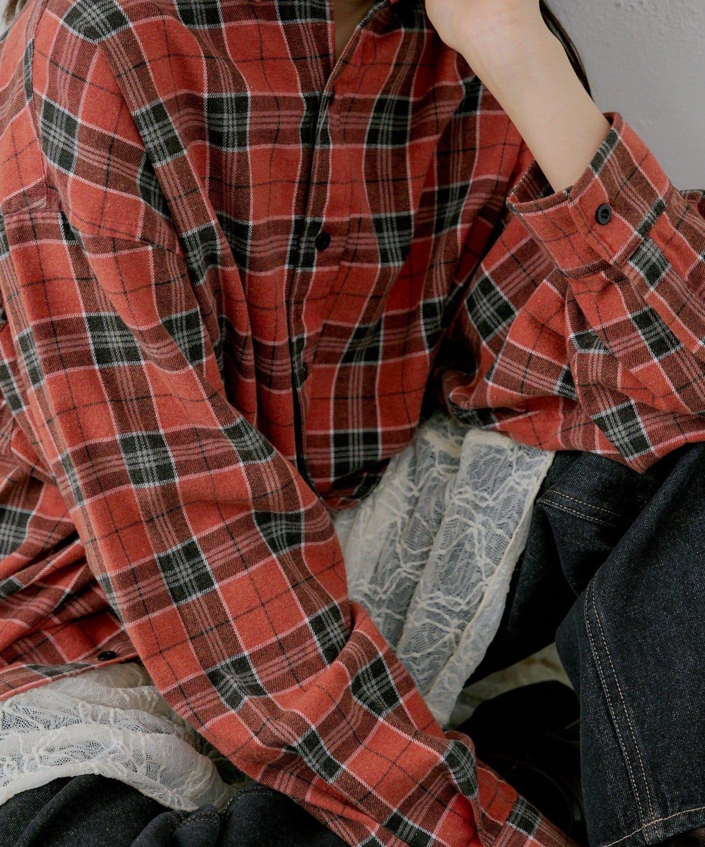 【WHIMSIC】酸洗法法蘭絨格子襯衫