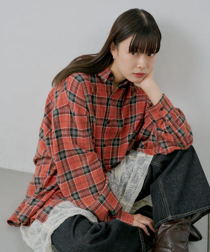 【WHIMSIC】酸洗法法蘭絨格子襯衫