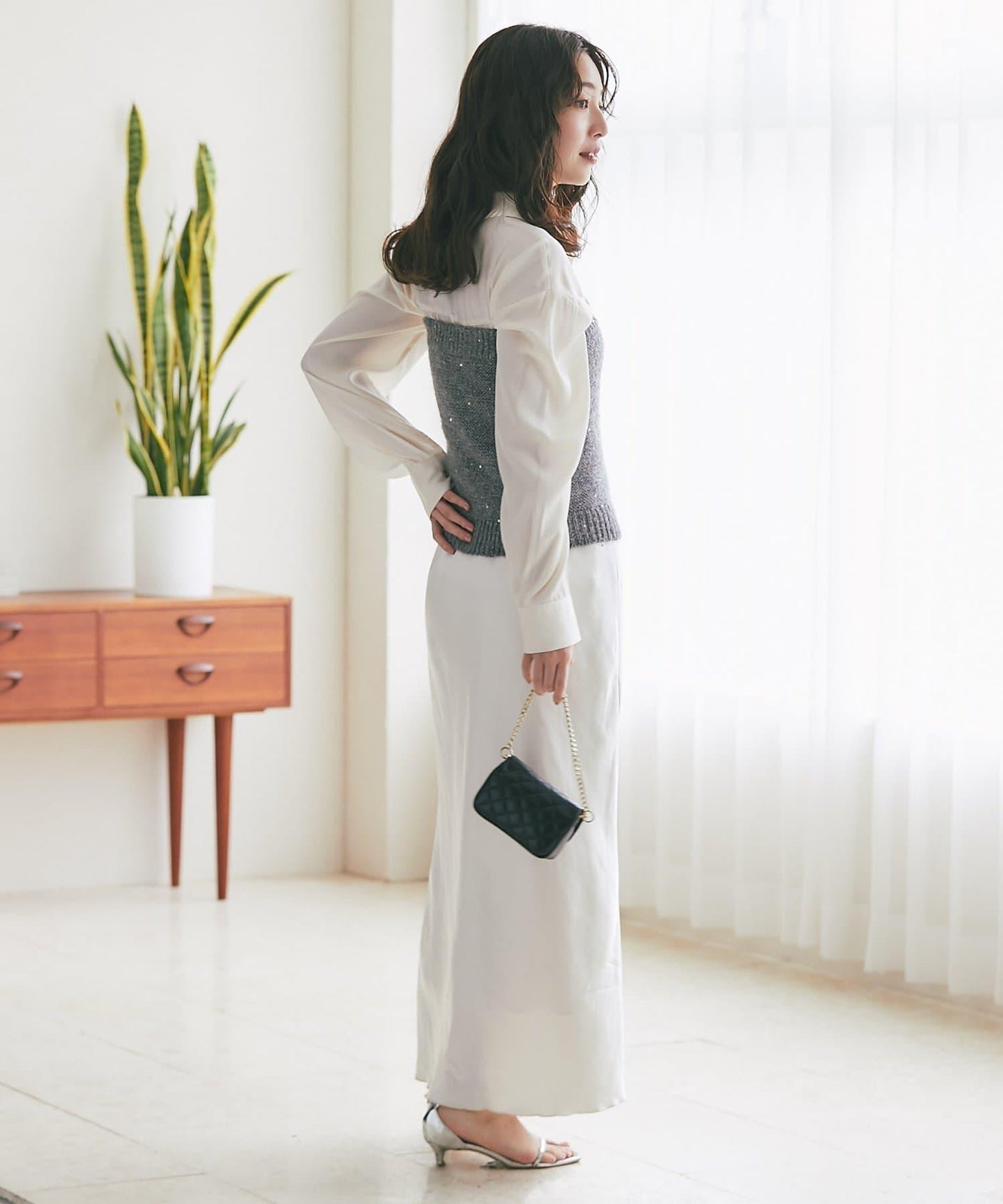 スパンコールモヘアビスチェ