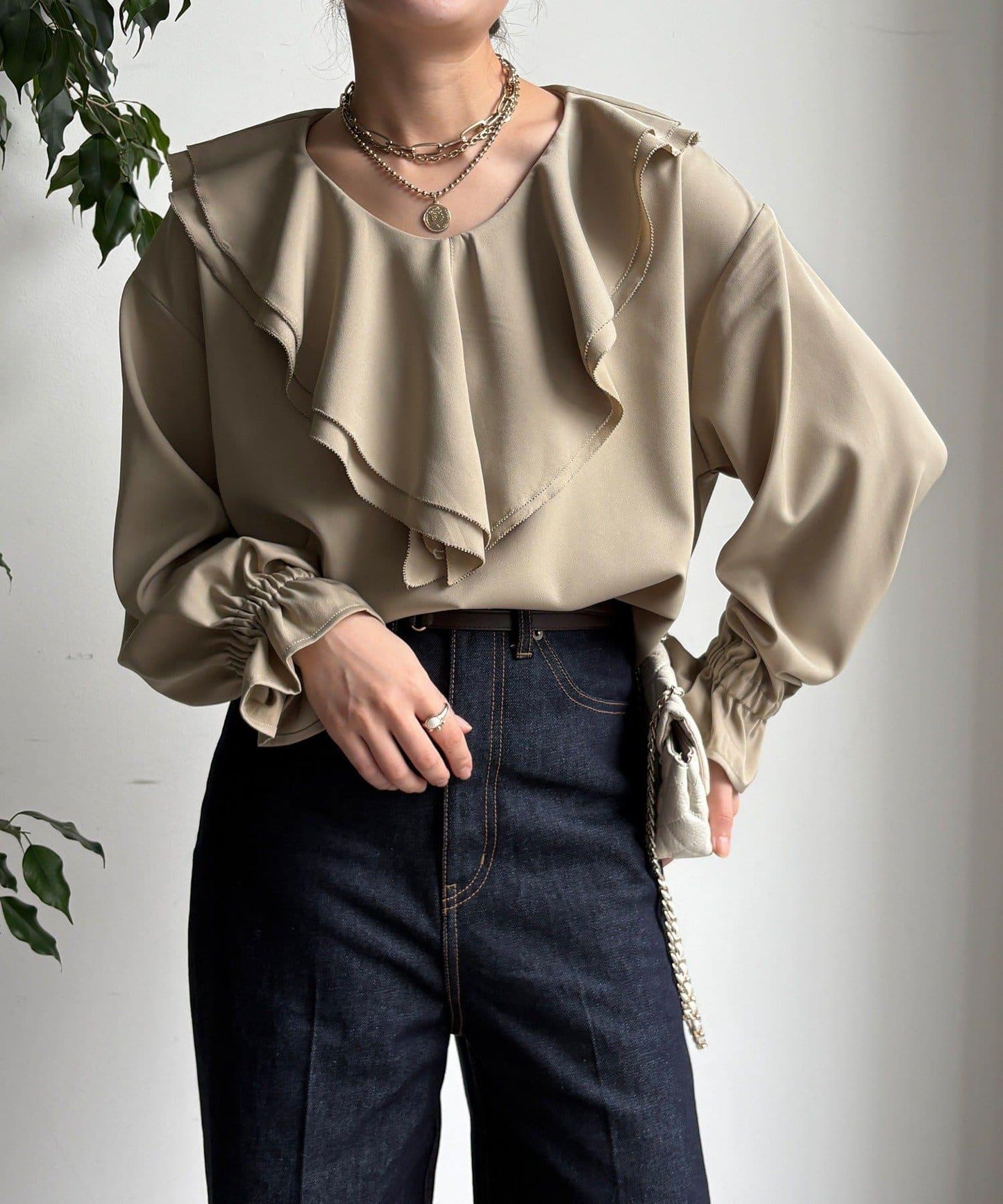 【WEB限定】ピコフリルカラーブラウス