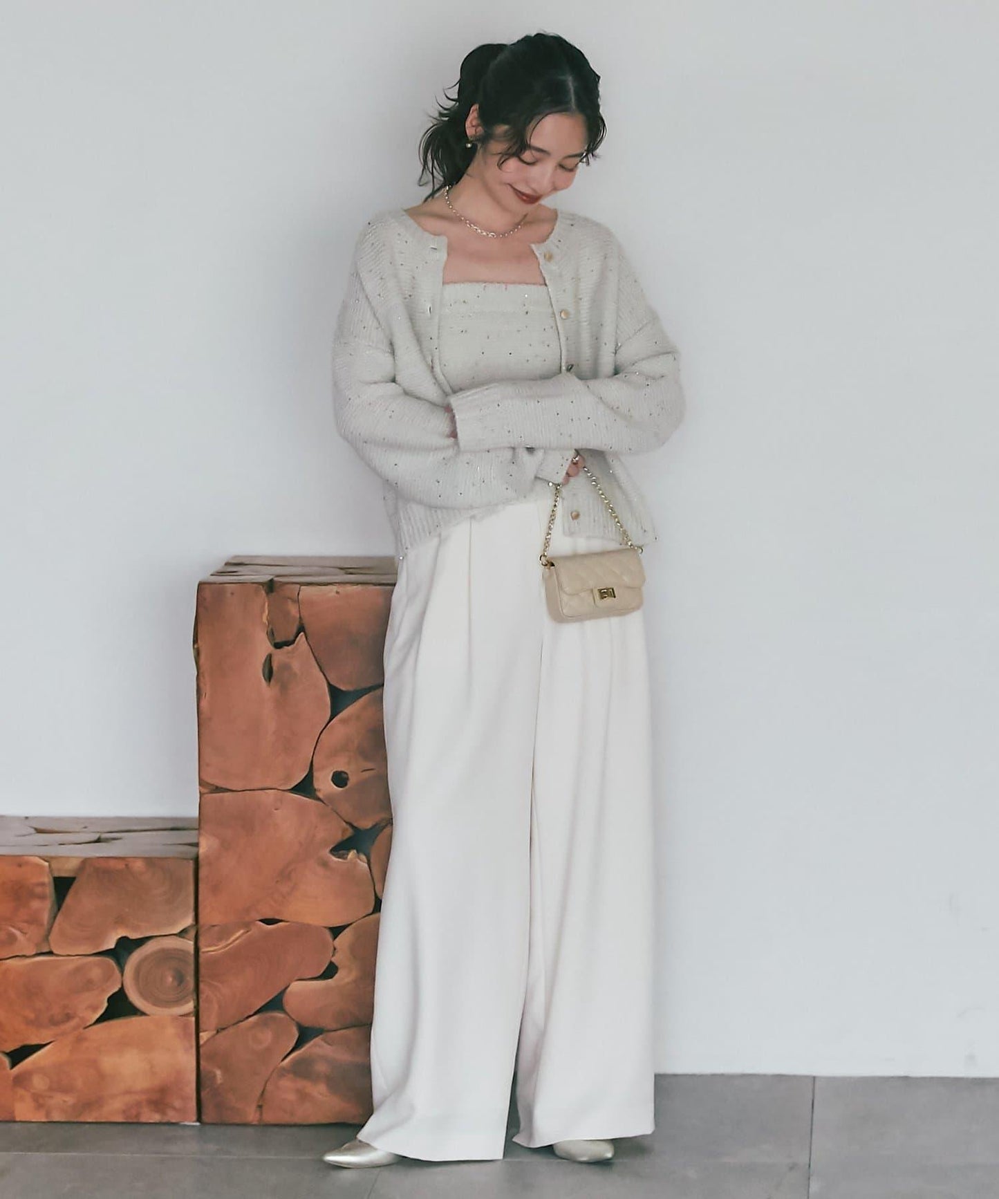 スパンコールモヘアビスチェ