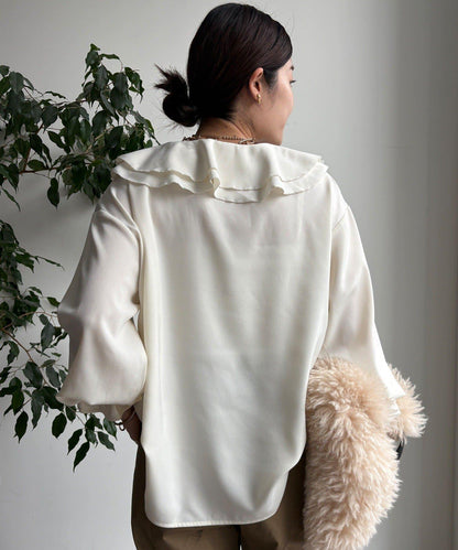 【WEB限定】ピコフリルカラーブラウス