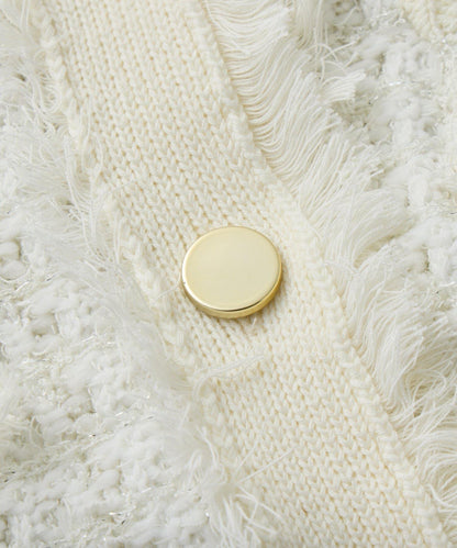 ファンシーツイードニットミニワンピース