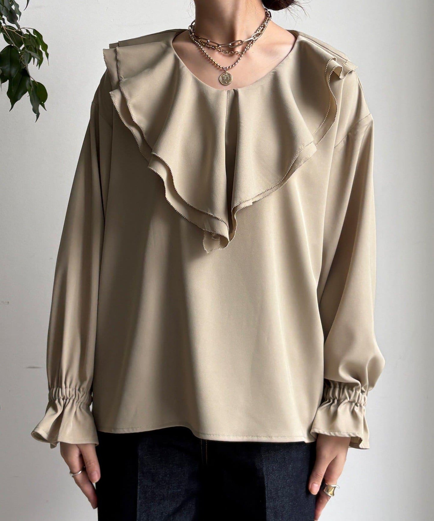 【WEB限定】ピコフリルカラーブラウス