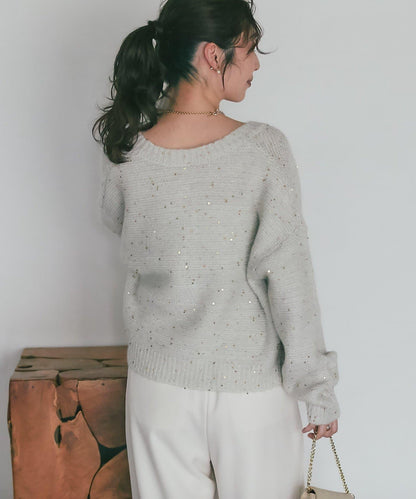 スパンコールモヘアカーディガン