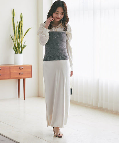 スパンコールモヘアビスチェ