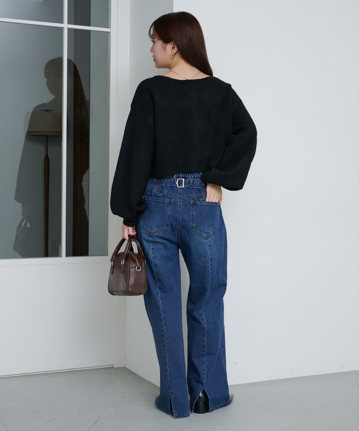 拼色珠飾針織開衫