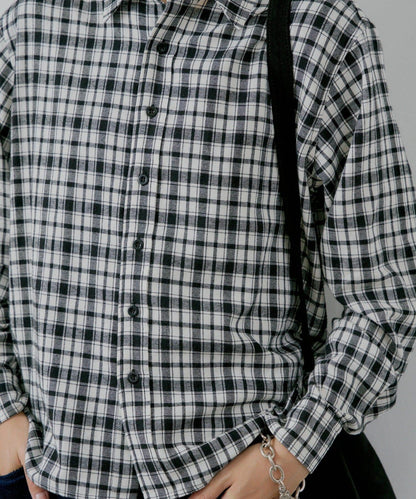 【WHIMSIC/2尺碼可選】短款法蘭絨格子襯衫